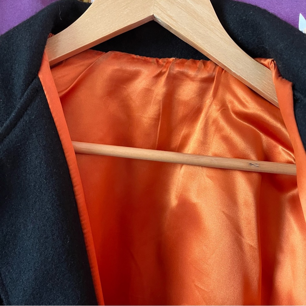 1960s Vintage Wayland Varsity Jacket Minute Man Wool Black Orange W Letterman 44 - Picture 11 of 12